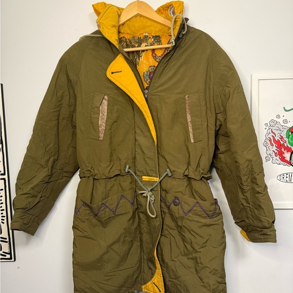 Vintage Other - Olive Green and Yellow Vintage Ski Parka Jacket